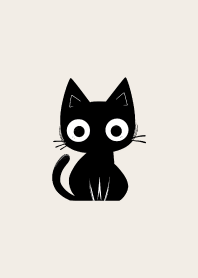 可愛的黑貓坐在地上