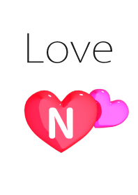 ハート イニシャル "N"