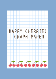 HAPPY CHERRIES GRAPH PAPER/DUSTY BLUE