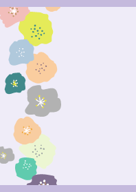 Gentle flowers on purple