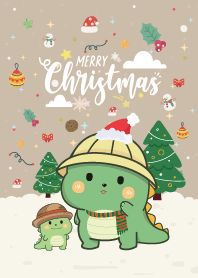 Dino Friendly Christmas Day Brown