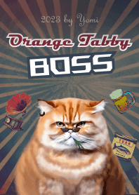 Orange Tabby Cat Boss: American retro