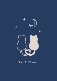 Cat & Moon 2/navy brown