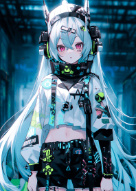 Cyberpunk hacker girl