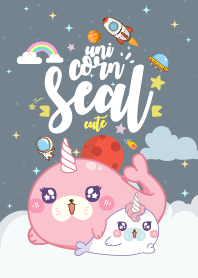 Seal Unicorn Galaxy Cute Gray