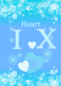 I&Xイニシャル運気UP!幸せのハート青ブルー
