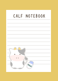 CALF NOTEBOOK-DUSTY YELLOW