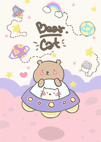 Bear & cat cutie space