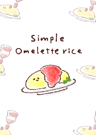simple Omelette rice White Blue.