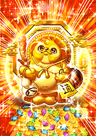 Rich,Eightphase auspicious GoldenRaccoon