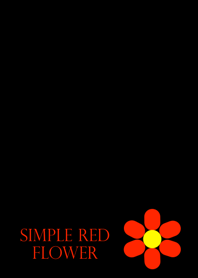 Simple Red Flower [ Black ] Ver.3