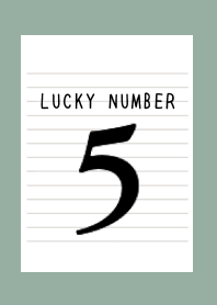 LUCKY NUMBER 5 NOTEBOOK-DUSTY GREEN