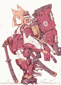 Super cute mechanical cat girl