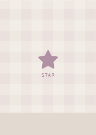 Star&Gingham check//Beige&Dull Purple 06
