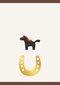 LUCKY HORSESHOE on brown