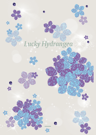 ベージュカーキ :幸運ラピスラズリと紫陽花