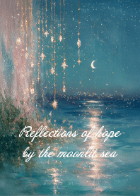 Reflections of hope by the moonlit sea