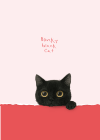 Blinky Black Cat (pink and red)