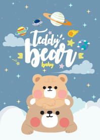 Teddy Bear Galaxy Night Blue