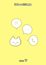 White cat&Simple - yellow