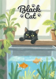 Cute lucky black cat theme 22