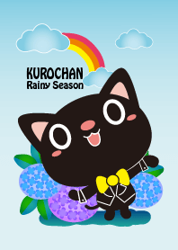 ていねいなくろねこちゃんの雨の日きせかえ