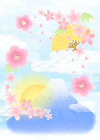 【和柄】富士山の初日の出