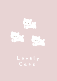 3 wh cats-pink beige LB.