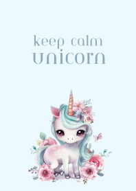 Keep Calm Unicorn (Blue)