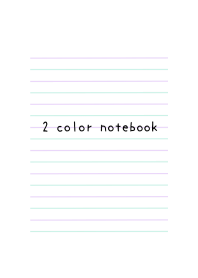 2 COLOR NOTEBOOK-PURPLE&GREEN-WHITE