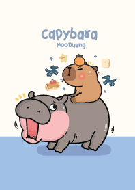 Capybara & Hippo Cute : Blue