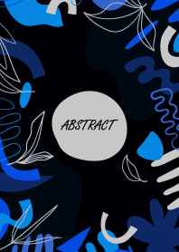 Abstract Hand Drawn Black Blue