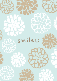 White and beige round flower3 from Japan