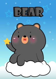 Cute Black Bear In Blue Sky Theme