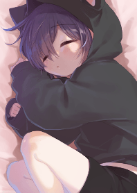 Boy of a black cat(Taking a nap)