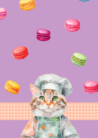Cat Pastry Chef  light purpleJ