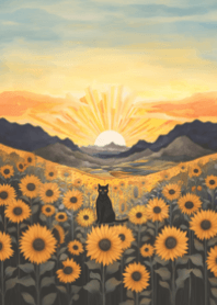 Kittens in the Sunflower field