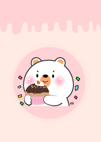 น้องหมีขาว กับขนมหวาน เรียบง่าย