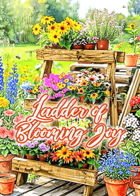 บันไดดอกไม้ในสวน