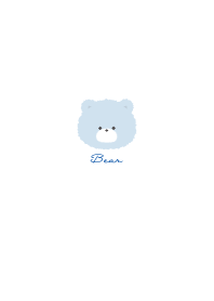 簡單的泰迪熊 薄藍色 白色