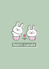 Rabbit cupcake.Apple.green