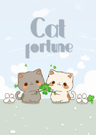 lucky cat & fortune clover