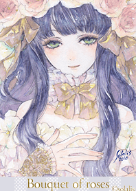 バラの花束 - フラワードレスの女の子 -