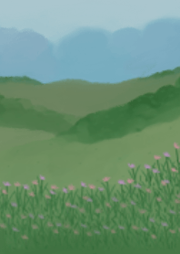 flowers in the wide field