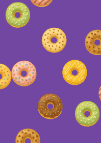 Colorful Donuts01 on purple