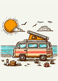 Moments with a Camper Van by the Sea