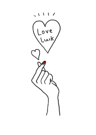 Love luck raises & finger heart
