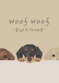 Woof Woof - dachshund - DUSTY BEIGE