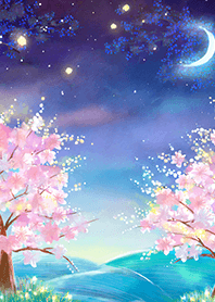 Beautiful night cherry blossoms#127