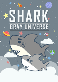 浩瀚宇宙 寶貝鯊魚出沒 灰色星空